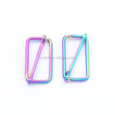 China New Classics 1.25 Inch Rainbow Color Metal Slider Buckle, Belt Slider Buckle For Purse, Metal Rainbow Purse Hardware for sale