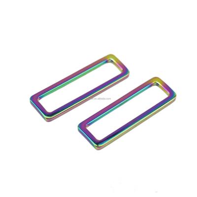 China Flat Square Ring With Rainbow Color, Flat Square Metal Adjuster Ivoduff Square Buckle for sale