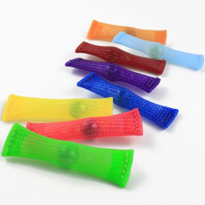 China Large Popular Gift Portable Mesh Fidget Toy Nylon Multicolor Portable Reduce Stress Increase Focus Finger Toy for sale