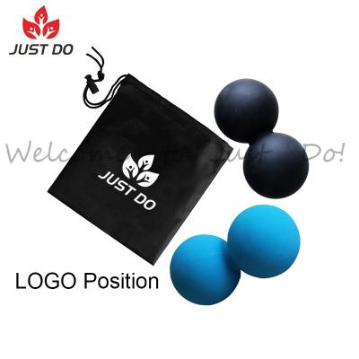 China Portable 100% Natural Double Peanut Massage Ball Portable Silicone Rubber for sale