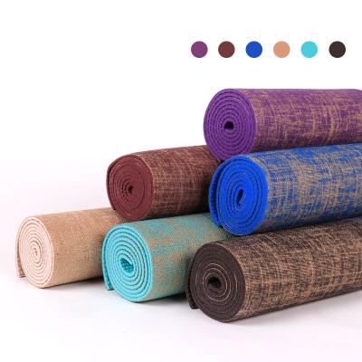 China New Design Large Non-slip Non-slip Washable Waterproof Natural Material Eco Reversible Organic Jute Yoga Mats Anti-Slip Washable Waterproof Natural Material Non-Slip for sale