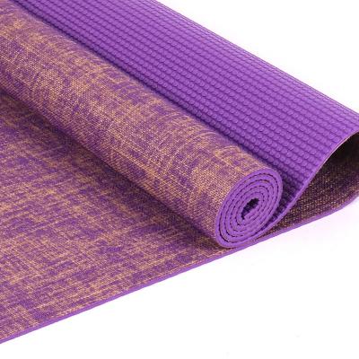 China Material Yoga Mat Anti-Slip Washable Waterproof Natural Durable Eco-Friendly Reversible Jute Eco-Friendly Non-Slip Washable Waterproof Material Durable Hemp 5mm for sale