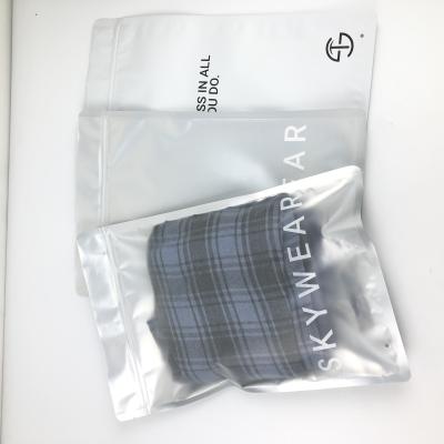 China Recyclable Plastic Bag Transparencies Frosted Custom Design PE Slider Zipper Clothing Packaging Bag for sale