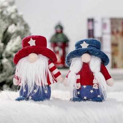 China DIY 4th July Decorations Gnome Elf Dwarf Household Ornaments Independence Day Doll Patriotic Faceless Decorations Gift DIY Decoration for sale