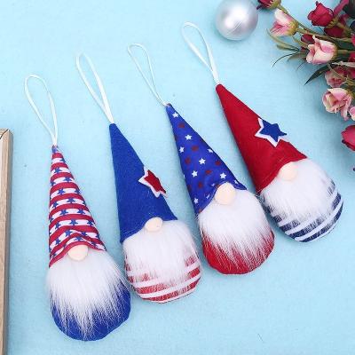 China DIY Decoration 4th of July Decorations Hanging Gnome Plush Doll Faceless Independence Day Ornaments Wall Hang Decor Pendants for sale