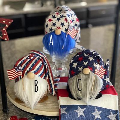 China Patriotic 4th of July Gnomes Plush American Independence Day Faceless Doll USA DIY Decoration Flag Gnomes Home Decor for sale