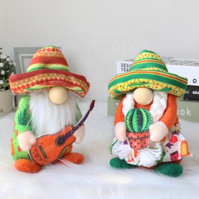 China DIY Decoration Mexico Carnival Ornaments Faceless Santa Plush Crafts Dolls With Guitar Gnomes Elf Dolls For Party Home Decor for sale