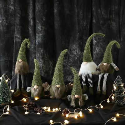 China DIY Decoration Christmas Party Ornaments Green Long Leg Gnome Plush Faceless Dolls Home Decor Opens Kids Gifts for sale