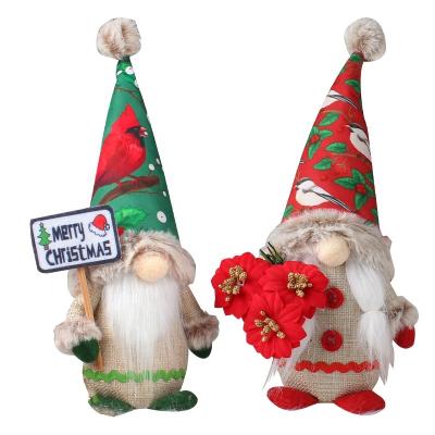 China Modern Christmas Ornaments Holding Wedding Faceless Home Crafts Dolls Cute Gnomes Elf Plush Printing Dolls for sale