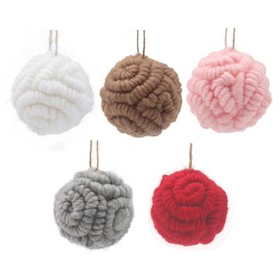 China Pro Wool Accessories Balls Photo Christmas Tree Ornaments Handmade DIY Wool Muffin Ball Garland Decoration Accessories Jewelry Wool Ball For Wall Decor for sale