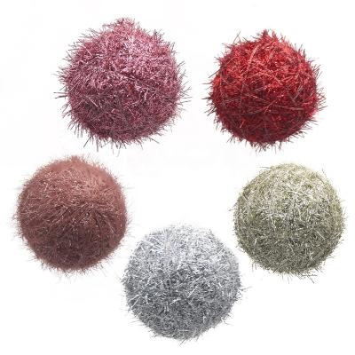 China Luminous Handmade Pom Pom Props Christmas Tree Hanging Ornaments DIY Christmas Wedding Decoration 5cm Yarn Ball Props Decoration for sale