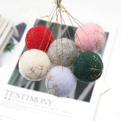 China Chat Hanging Hanging Ball Pom Pom Handmade Wreath Christmas Tree Gold Wire Snowflake Ball Accessories Balls Christmas Decoration DIY for sale