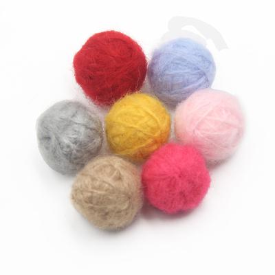 China Colorful DIY Jewelry Mohair Ball DIY Clothing Accessories Mohair Knitting Yarn Ball Christmas Tree Pendant Ornaments Decoration Handmade Ball for sale