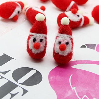 China Christmas Decoration Christmas Decoration Wool Felt Santa Claus Poke Accessories Cartoon Oldman Doll Kids Gift DIY Hair Brooch Accessories for sale