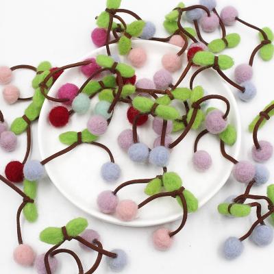 China DIY Hair Decoration Hair Clip Headwear Yarn Felt Cherry Hair Pin Push Felting Handmade Material Accessories Bow Clothing for sale