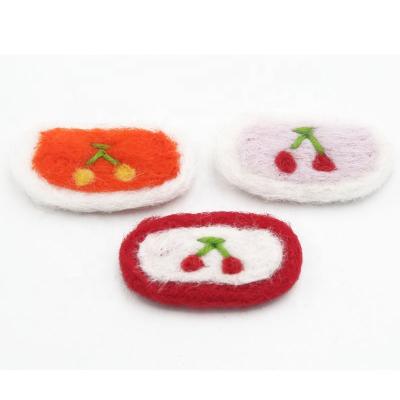 China Wool Decoration Wool Felt Push Up Hair Clips Accessories Women Fruit Cherry Kids Girl Hair Accessories for sale