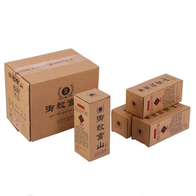 China Corrugated Gift Box Custom Cowhide Paperboard Wine Box Packaging Corrugated Wine Box Packaging Custom Set for sale