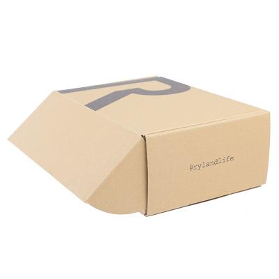 China Recyclable Kraft Paper Folding Box, Corrugated Cardboard Printing Logo Gift Apparel Box, Shoe Wrapping Paper Box for sale