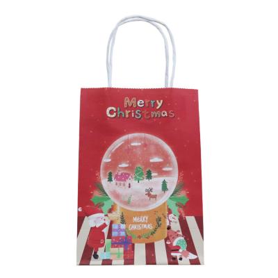 China Creative Christmas Gift Paper Tote Bag Handmade Reusable Christmas Eve Bag Shopping Bag for sale