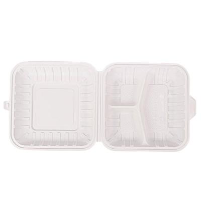 China Disposable Meal Tray Biodegradable Lunch Box For Food Containers Quickly Take Away Cornstarch Container for sale