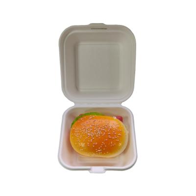 China Professional Recycled Bagasse Materials Hamburger Box Food Box Environmental Sourcing Biodegradable Box Can Be Customized for sale