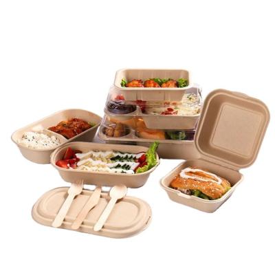 China Z13 Biodegradable 15%off 3 5 Compartment Eco Friendly Biodegradable Disposable Cornstarch Cornstarch Bento Lunch Box Takeout Food Container for sale