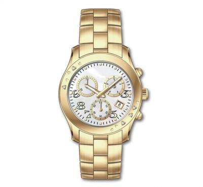 China Automatic Date Gold Rhinestone High Quality Luxury Wrist Watch for sale