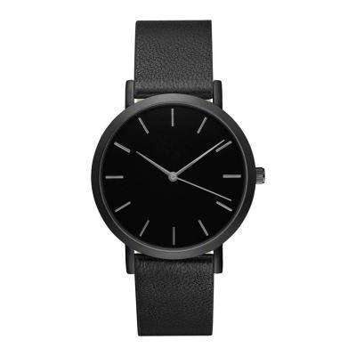 China 2017 new design non-specific leather band all watch black brand your own movement minimalist analog quartz Japan thin watches for sale