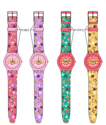 China Best-selling silicone watch popular teenager's full-printed band watch fashion non-specific lovely cute girl's silicone watch for sale