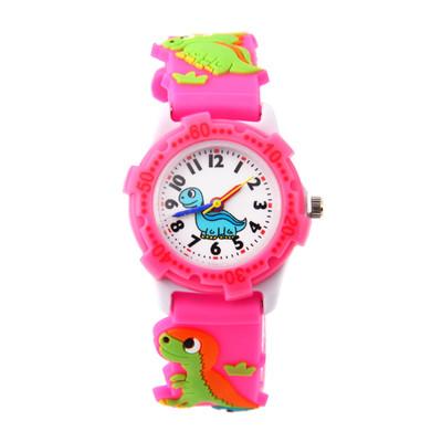 China Popular Dinosaur Printed Face Unspecific Kids Watch Adorable 3D Silicone Band Kids Orologio Bestselling Wrist Watch for sale