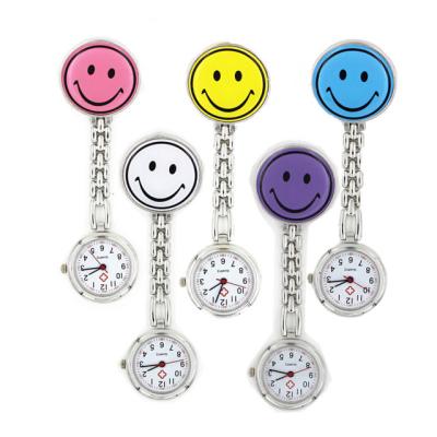 China Custom factory price smiling chronograph hot fashion alloy face nurse watch quartz nurse watch arabic numerals nurse watch smile for sale