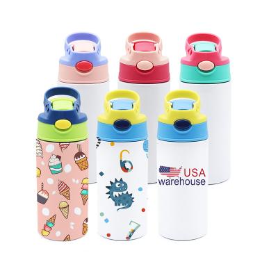 China Sustainable Worry-free After-sales 12 Oz Kids Sports Tumblers Sublimation Stainless Steel Flask Cups With Straw Children for sale