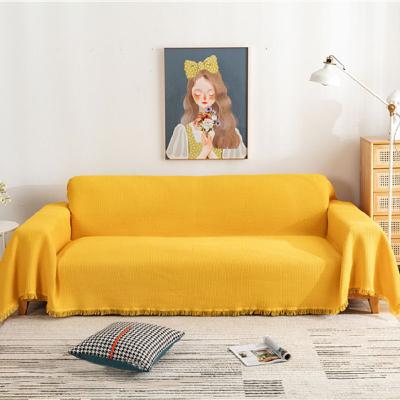 China Decoration Protect Sofa Chinese Manufacturer Fashion Pure Color Cotton Thread Sofa Cover Simple Pretty and Colorful Chair Plain Covers for sale