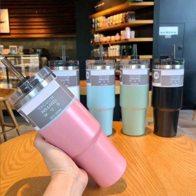 China Sustainable Good Price Of Thermo Cup Tumbler With Straw Stainless Steel Water Bottle for sale