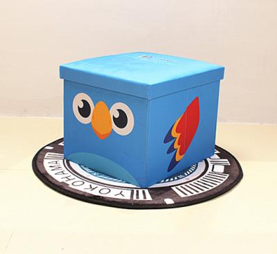 China New Viable Style Folding Oxford Cube Storage Stool Kids Cartoon Play Storage Stool Bench Footstool for sale