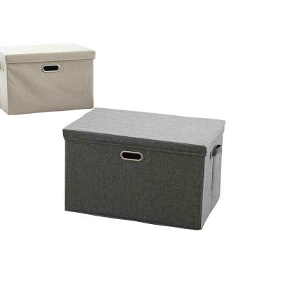 China Viable Covered Clothing Storage Box Clothes Storage Box Cotton and Household Folding Organizer Canvas Box for sale