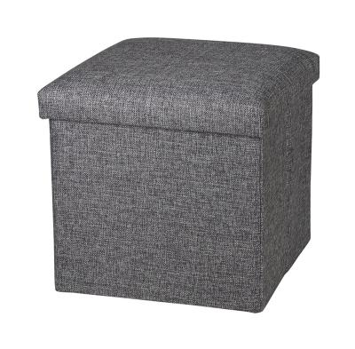 China Foldable Cloth Storage Stool Cube Footrest Seat Toy Clothing Storage Foldable Canvas Stool for sale