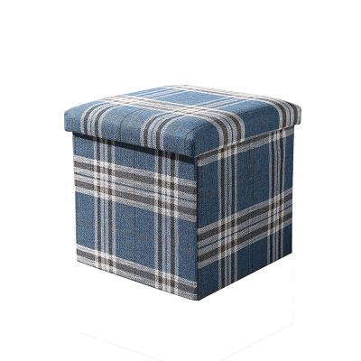 China Wholesale Collapsible Storage Stool Folding Cloth Storage Living Room Foldable Stool for sale