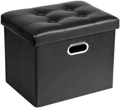 China Ottoman Folding Leather Folding Storage Footstool Foot Stool Bench With Storage for sale