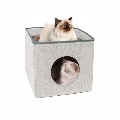 China Hot Selling Waterproof Amazon Cat Cube Foldable Cat Condo Sleeping Bed and Laying Surface for sale