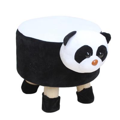 China Children's Gift Bench Stool Mise Plush Cover Series The Lovely Ride-on Foot Wooden Animal Sneaks Hippo Kids Animal Shape Stool for sale