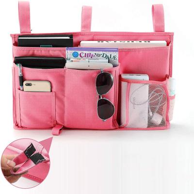 China Viable Hot Selling Amazon 600D Oxford Cloth Trolley Hanging Organizer Bedside Waterproof Storage Bag for sale