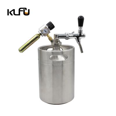 China Silver Color Cartridge Size 6g Stainless Steel 5L / 10L Beer Keg Set for sale