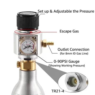 China Heavy Duty 0-30 PSI Gauge Homebrew Mini CO2 Regulator With Ball Lock Disconnect for sale