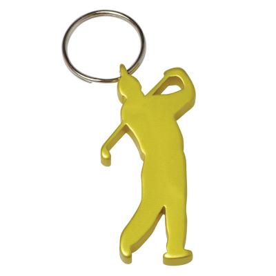 China fun & Function Munkees Aluminum Athlete Golfer Bottle Opener Keychains for Great Pocket Fun Gift Giveaways in Assorted Colors for sale