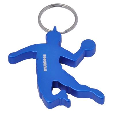 China fun & Aluminum Function Munkees Athlete Handballer Bottle Opener Keychains for Great Pocket Fun Gift Giveaways in Assorted Colors for sale