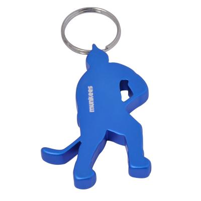 China fun & Function Munkees Athlete Ice Hockey Aluminum Bottle Opener Keychains for Big Pocket Fun Gift Giveaways in Assorted Colors for sale