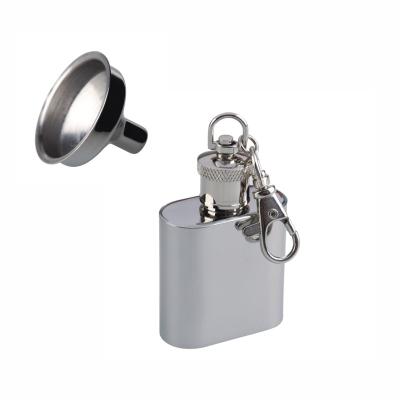 China High quality 30ml stainless steel main chain flask with funnel to keep your favorite drink or perfume etc. 7x5x2cm for sale