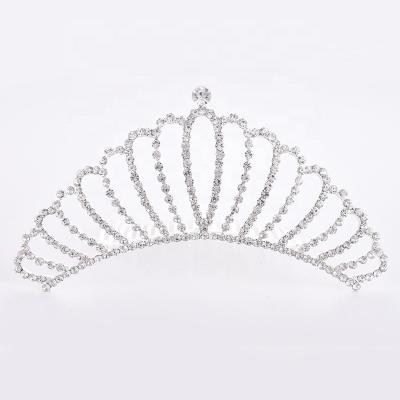 China 2022 Fashionable Elegant Crystal Tiara Bride's Wedding Zircon Hair Accessory For Birthday Party Beauty Queen Princess for sale