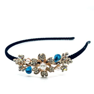 China Fashion South Korea Elegant Women's Hair Band Hairpin Products Hot Selling Rhinestone Pearl Floral Series for sale